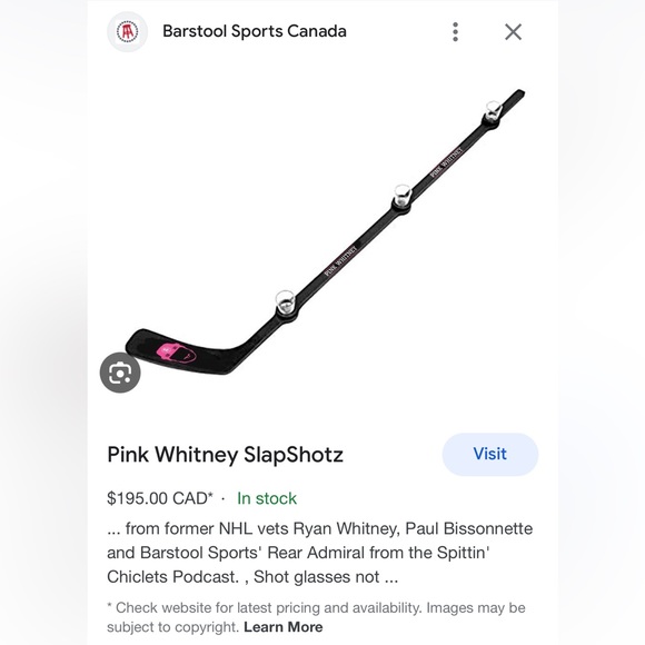 NEW Pink Whitney “shot ski” hockey stick - Picture 1 of 5